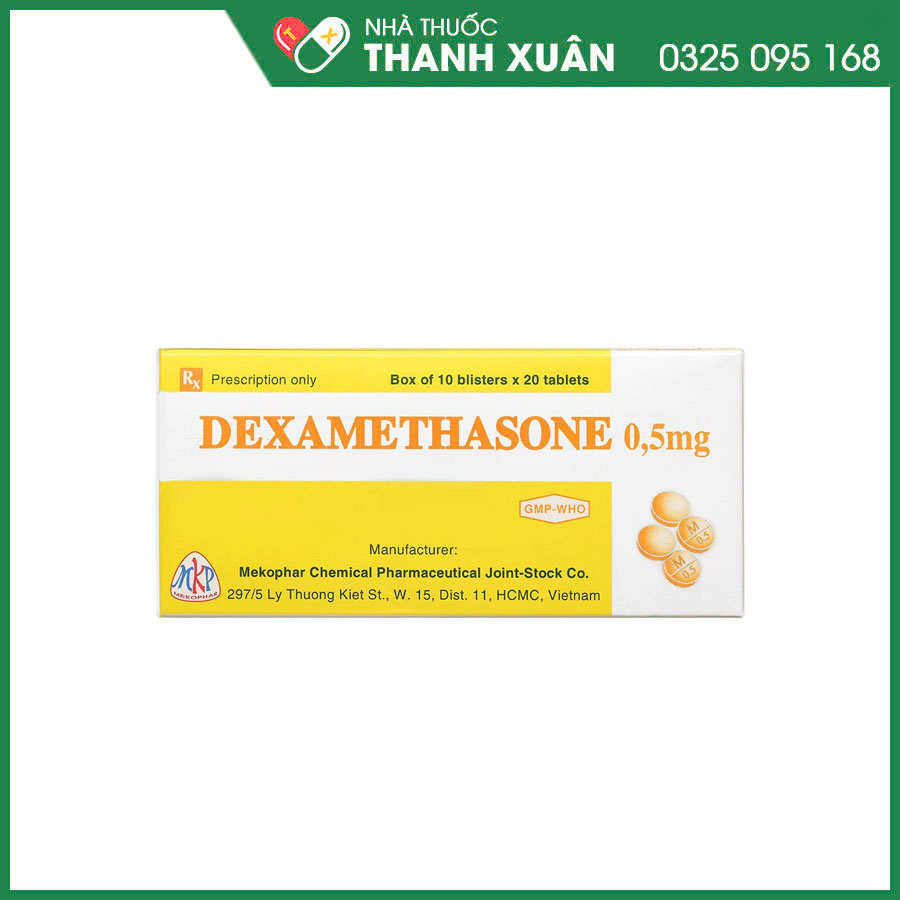 Dexamethasone thuốc điều trị rối loạn nội tiết và nhiều bệnh viêm, dị ứng, tự miễn, nhiễm khuẩn, phù não, tăng calci huyết